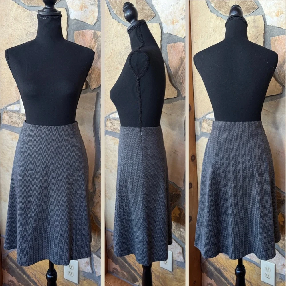 TALBOTS Merino Wool Herringbone Fitted Lined Jacket and Skirt (2P)